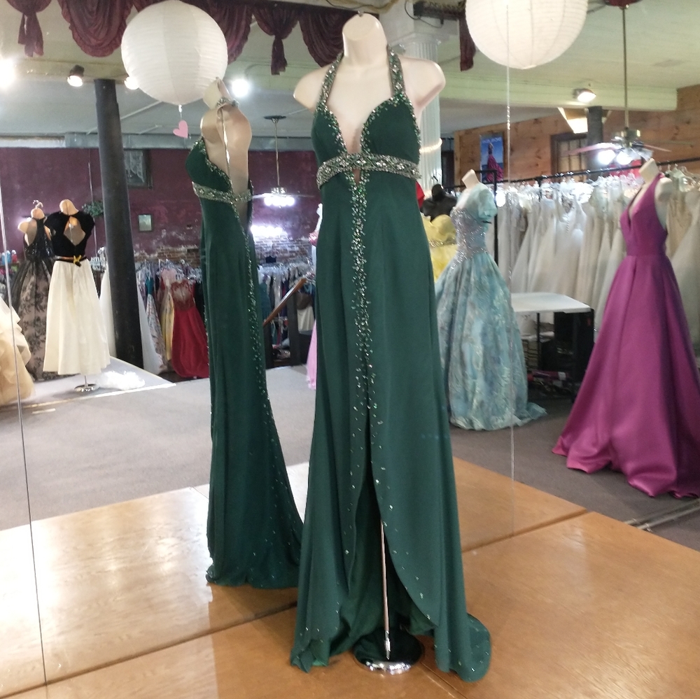 Precious Formals Beaded, Sequined Cut Out Dress